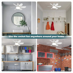 Ceiling Fans For Bedroom Living Room Ceiling Fans With Remote Control and Light LED Lamp Fan E27 Converter Base Smart Silent