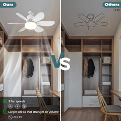 Ceiling Fans For Bedroom Living Room Ceiling Fans With Remote Control and Light LED Lamp Fan E27 Converter Base Smart Silent