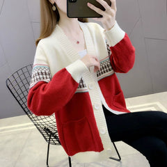 Coat Women's Early Autumn New Knitted Cardigan Long-Sleeved Sweater