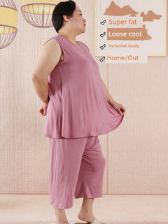 Summer Fat 150.00kg Large Swing Flab Hiding Cropped Homewear