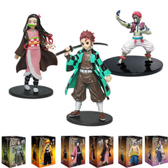 Anime Kamado Tanjirou Nezuko Demon Slayer Figure Action Figures PVC Model Toys Zenitsu Figurine Inosuke Kimetsu No Yaiba Figura