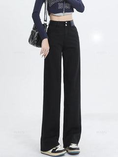 Brand Clothing Summer Thin Soft Lyocell Fabric Women's Jeans Baggy Denim Pants Black Lengthening Casual Trousers Female XS-XXL