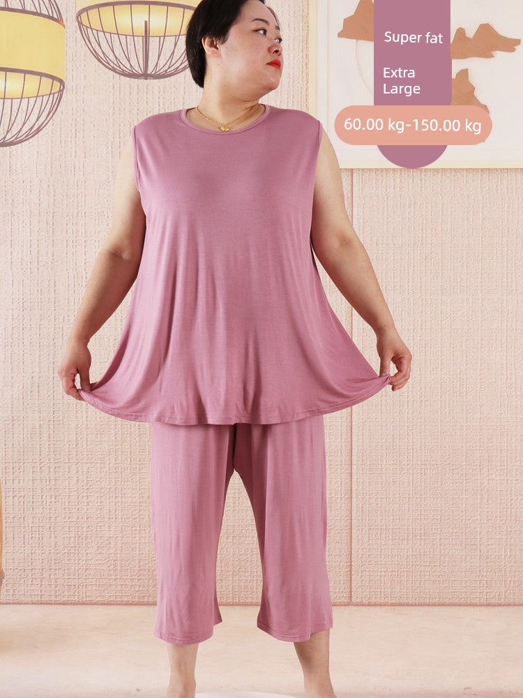 Summer Fat 150.00kg Large Swing Flab Hiding Cropped Homewear