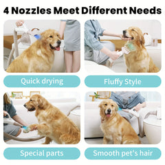 1set Dog Hair Dryer, High Power Blow Dryer For Dogs, Pet Grooming Dryer For Home Pet Salon Pet shedding brush Cat brush Grooming