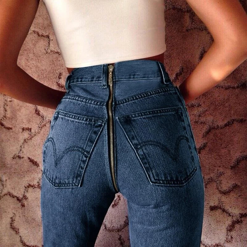 Sexy Jeans Women's High Waist Back Zipper Skinny All-match Fashion Streetwear Casual Denim Woman Pants Pencil Trousers Clothing