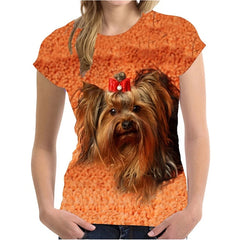 Summer Yorkshire Terrier 3D Print Animal Cute Dog T-shirt Women Streetwear T Shirts Harajuku Tees Tops Woman Oversized Clothing